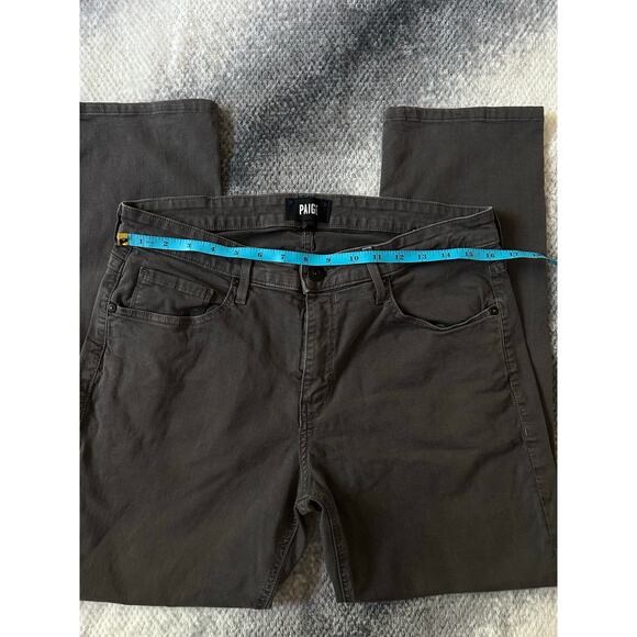 Paige Mens Federal Slim Straight Leg Twill Dark Gray Pants Size 33 Business - Picture 8 of 11